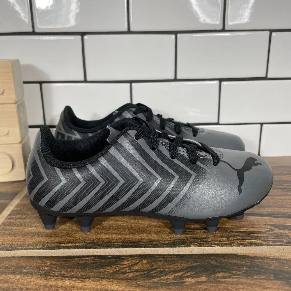 Puma Tacto II FG AG Jr Little Boys Size 11 Shoes Gray Black Soccer Futbol Cleats